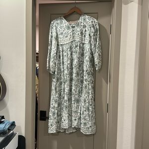 Indian Summer Co Green Flower Dress Size M